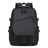 Large waterproof black high school backpack for girls and boys front view