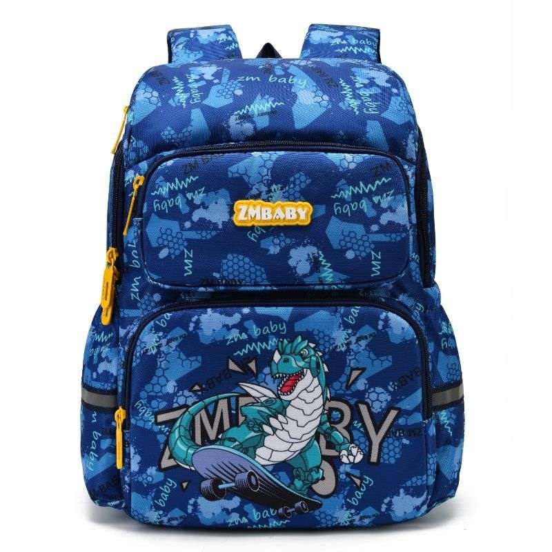 Green Blue Dinosaur Shark Boys School Bag Backpack Happy Kid