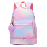 Girls School Bags with Lunch Compartment New Rainbow Backpack