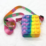 Kids Cute Cartoon Coin Purse Wallet Girls Crossbody Shoulder Bag Colorful Rainbow