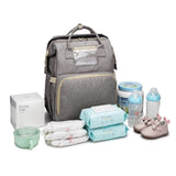 Nappy Diaper Bag Backpack All-in-one Baby Bags Multifunction Travel Crib with Portable changing Pad