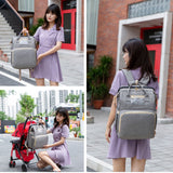 Nappy Diaper Bag Backpack All-in-one Baby Bags Multifunction Travel Crib with Portable changing Pad