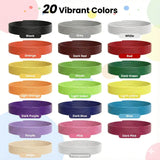 Happy Kids 3D pen filament 20 vibrant colors list including black white red blue green pink transparent and beige PLA refills