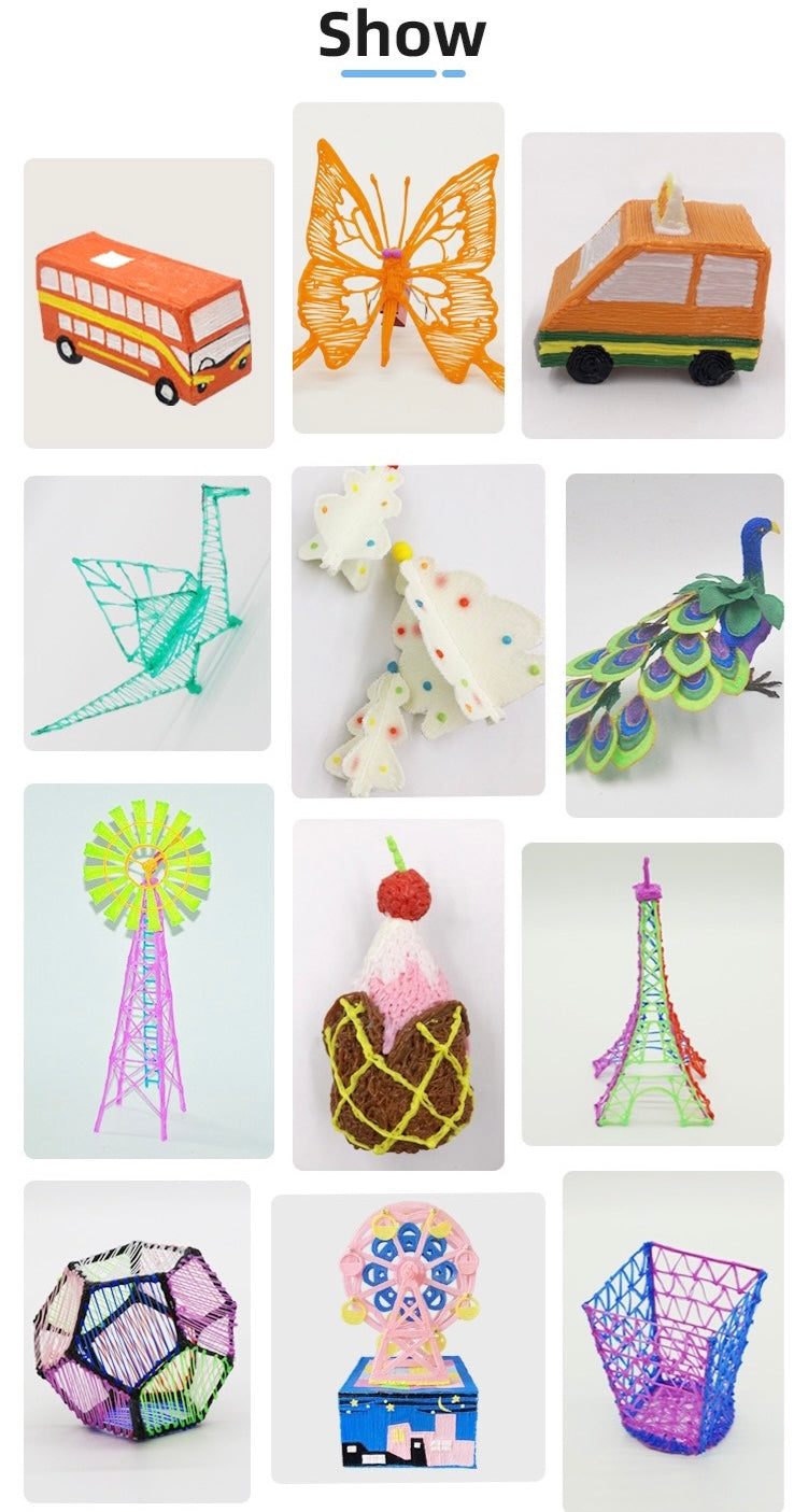 Grid of various colorful paper cutout shapes 