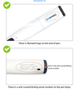White pen with Myriwell logo and anti-counterfeiting serial number