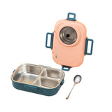 3 Compartments Insulated Stainless Steel Bento Lunch Box - Nordic Camera Shape