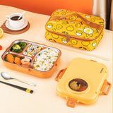 4 Compartments Insulated Stainless Steel Bento Lunch Box - Nordic Camera Shape