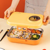 4 Compartments Insulated Stainless Steel Bento Lunch Box - Nordic Camera Shape