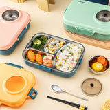 4 Compartments Insulated Stainless Steel Bento Lunch Box - Nordic Camera Shape
