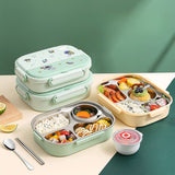 4 Compartments Insulated Stainless Steel Bento Lunch Box -Astronaut