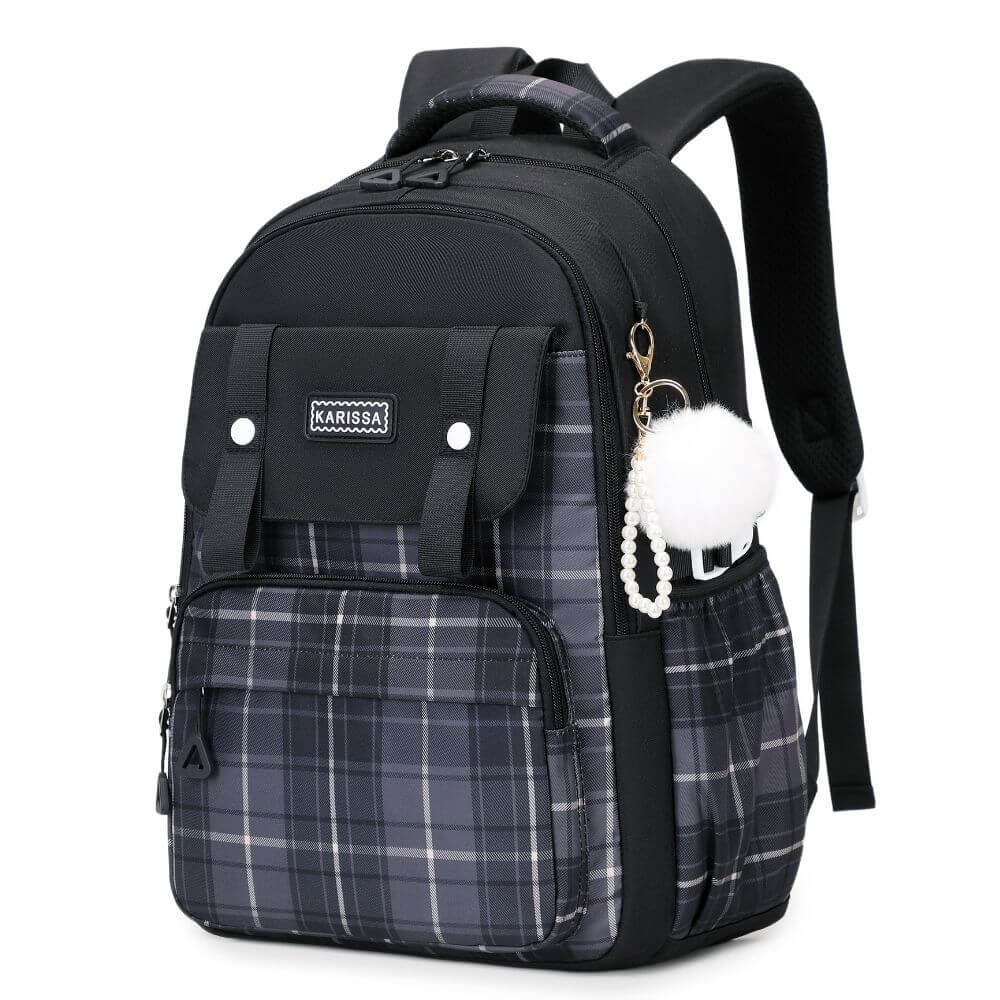 British Style Striped School Backpack for Girls NZ | Aesthetic, Large-