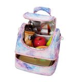Purple Flower Double Decker Kids Bento Lunch Box Bag