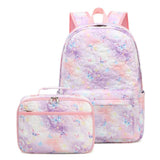 Pink Purple Butterfly School Bag Set