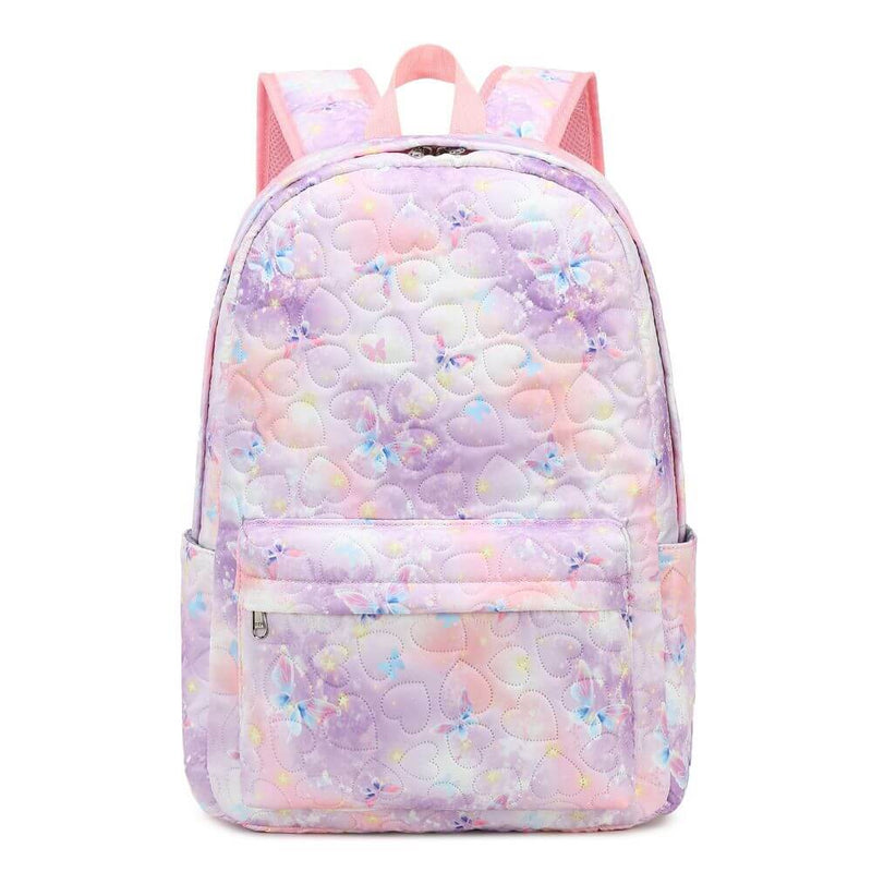 Pink Purple Butterfly School Bag Set