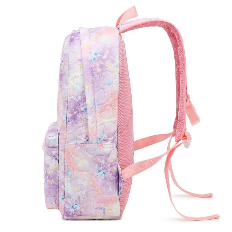 Pink Purple Butterfly School Bag Set