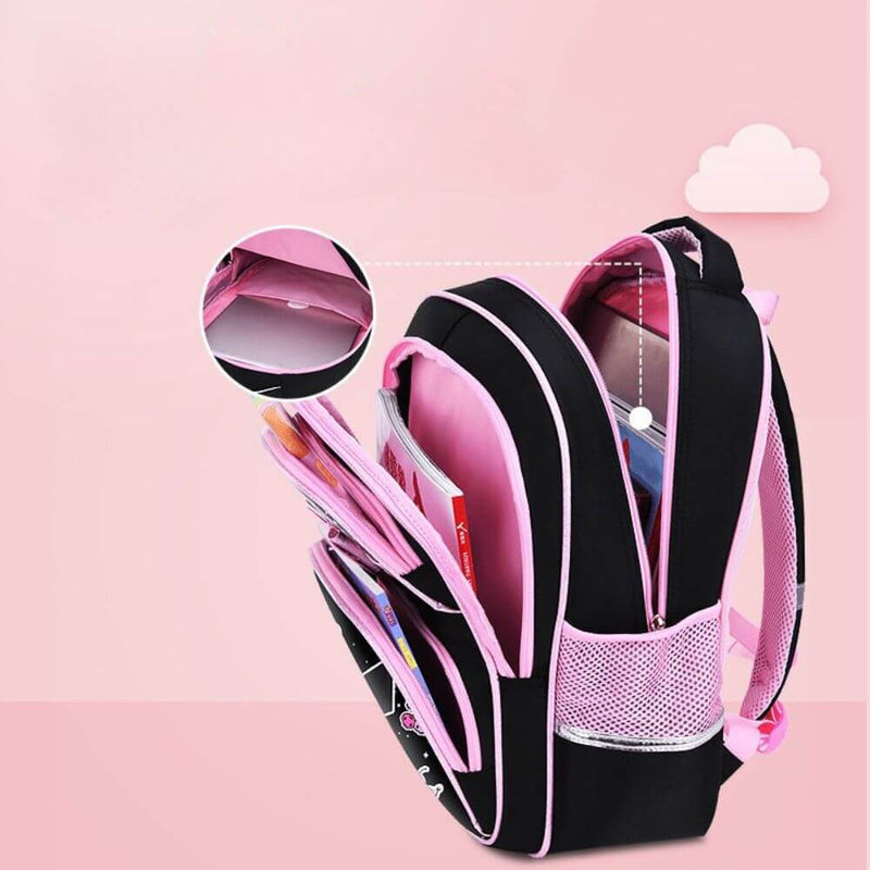 Black & Pink Cute Aesthetic Backpack