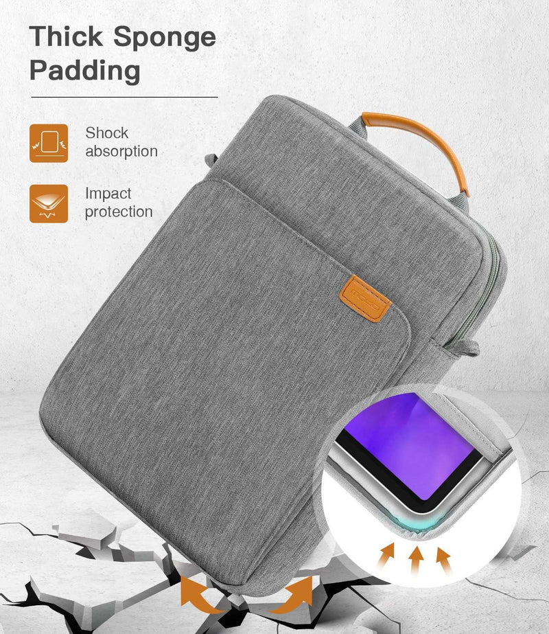 Grey Laptop Sleeve 13 inch Black with Shoulder Straps