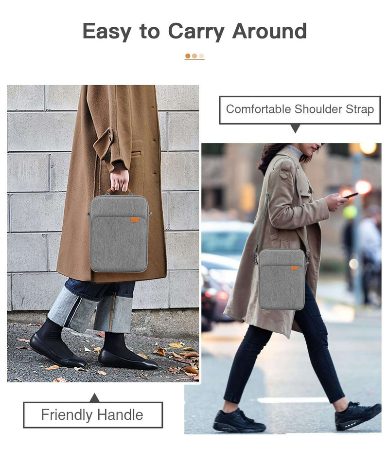 Grey Laptop Sleeve 13 inch Black with Shoulder Straps
