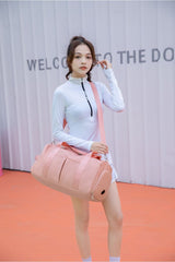 Pink & Black & Beige duffle bag