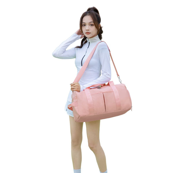 Pink & Black & Beige duffle bag