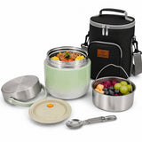 Large Insulated Lunch Box & Food Jar 1200ml & 1500ml - 12-Hour Hot or Cold Container for Adults with Insulated Lunch Bag