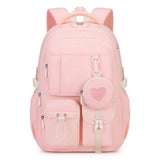 Pink school bag NZ with large capacity and organised front pockets