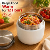 Large Insulated Lunch Box & Food Jar 1200ml & 1500ml - 12-Hour Hot or Cold Container for Adults with Insulated Lunch Bag
