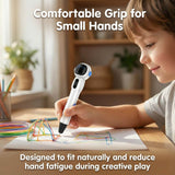 Kids 3D printing pen designed with a comfortable grip for small hands during creative play