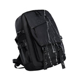 Large waterproof black high school backpack for girls and boys showing water-resistant fabric