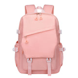 Large waterproof pink high school backpack for girls and boys front view