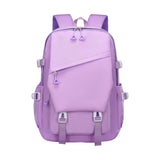 Large waterproof purple high school backpack for girls and boys front view
