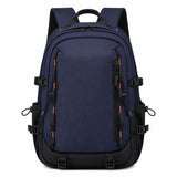 Blue waterproof school backpack with laptop compartment — front view, Happy Kid NZ