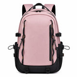 Pink waterproof school backpack with laptop compartment — front view, Happy Kid NZ