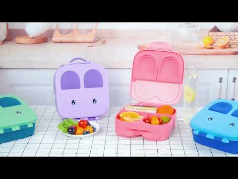 Large Purple Bunny Bento Lunch Boxes for Kids