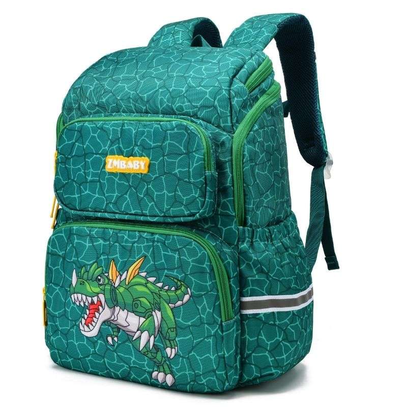 Green Dinosaur Boys School Bags