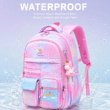 Waterproof school bag for girls — water-resistant fabric keeps contents dry in light rain