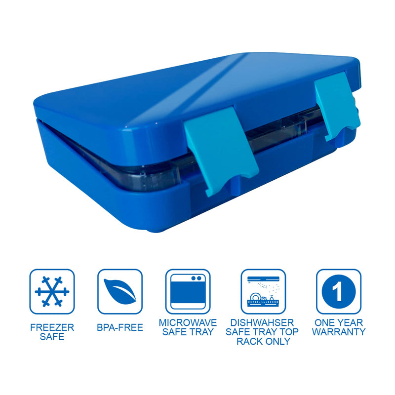 Leak Proof Bento Lunch Box with Removable Ice Pack for Kids Blue