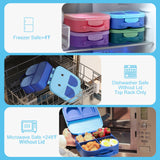 Large Blue Bento Lunch Boxes for Kids