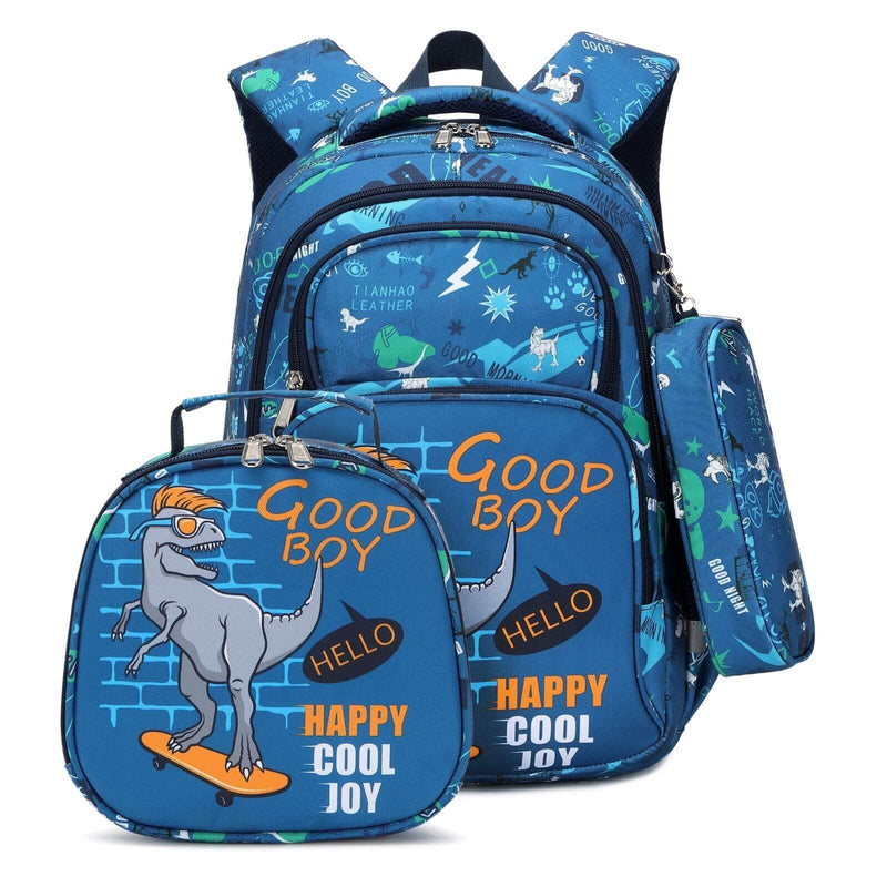 Ergonomic Kids School Bags NZ for Boys Dinosaur Backpack Happy Kid