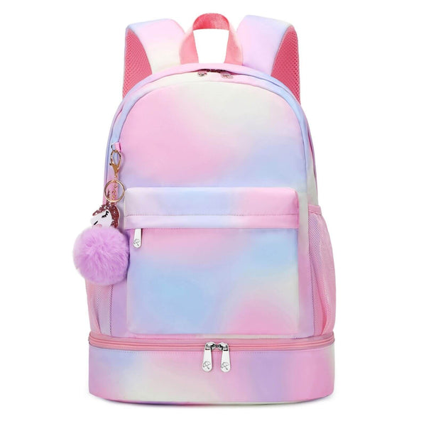 Girls School Bags with Lunch Compartment New Rainbow Backpack