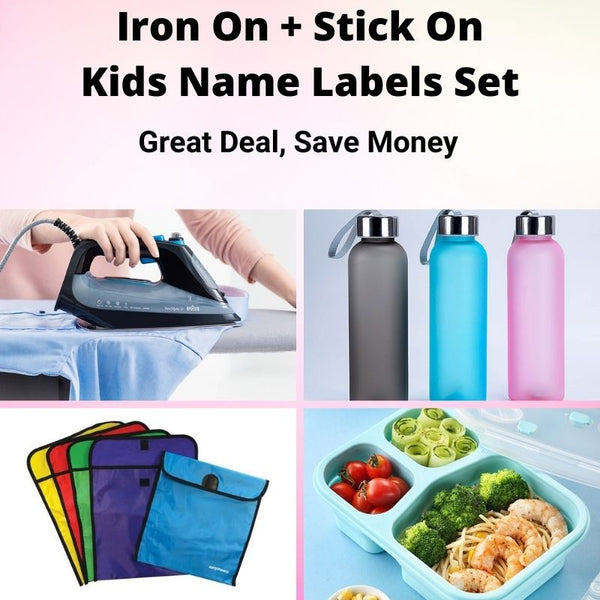 Iron On + Stick On Name Labels Value Pack