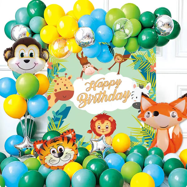 Kids Birthday Party Balloon Garland Kit-Cartoon Animal