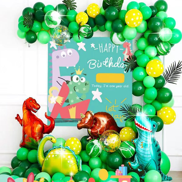 Kids Birthday Party Balloon Garland Kit-Dinosaur