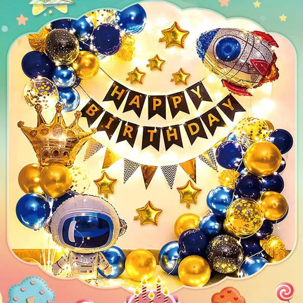 Kids Birthday Party Balloon Garland Kit-Outer Space