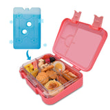 Kids Leak Proof  Bento Lunch Boxes with Removable Ice Pack Pink