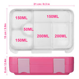 Kids Leak Proof  Bento Lunch Boxes with Removable Ice Pack Pink