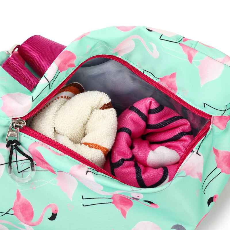 kids swim bag flamingo