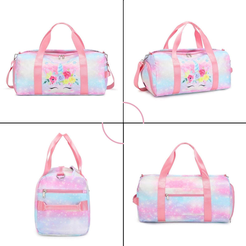 pink unicorn gym duffle bag