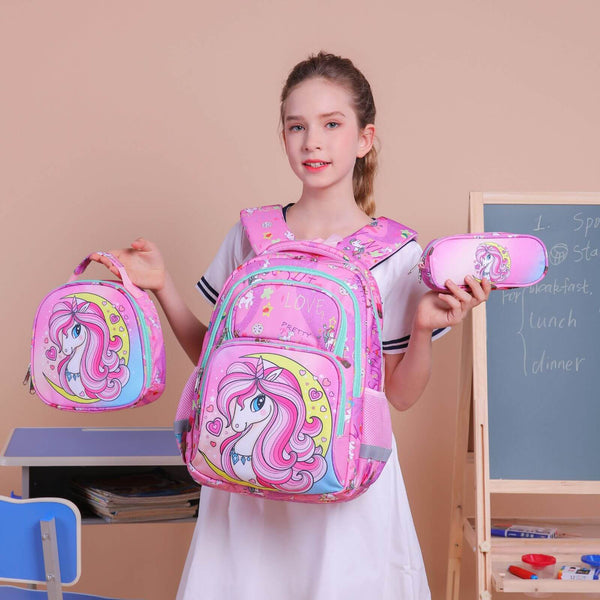 Ergonomic Kids School Bags NZ for Girls Unicorn Backpack Happy Kid