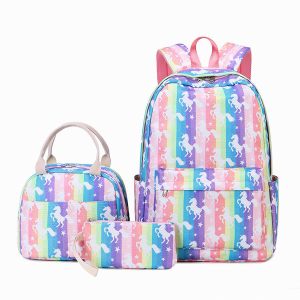 Cartoon Unicorn School Bag Set